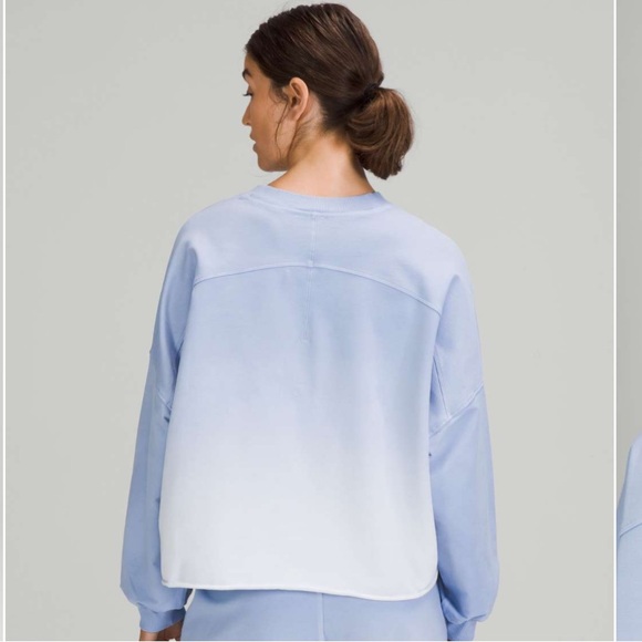 Lululemon LA Oversized Boxy Crew Blue Linen Ombre Wash - Picture 3 of 11